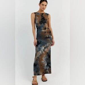 Dissh Millen blue tie dye midi dress